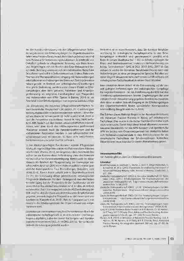 Vorschauseite 5: Advanced Practice Nursing in zertifizierten Organkrebszentren in Deutschland