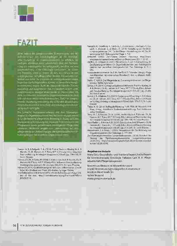 Vorschauseite 6: Advanced Practice Nursing in zertifizierten Organkrebszentren in Deutschland