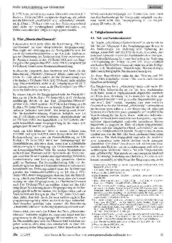 Vorschauseite 2: Eingruppierung der Oberärzte nach dem TV-Ärzte/VKA und TV-Ärzte