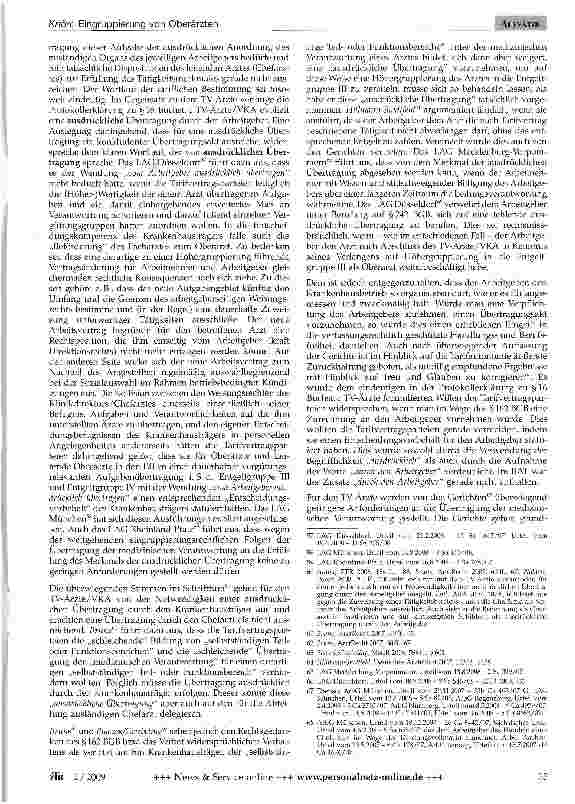 Vorschauseite 6: Eingruppierung der Oberärzte nach dem TV-Ärzte/VKA und TV-Ärzte