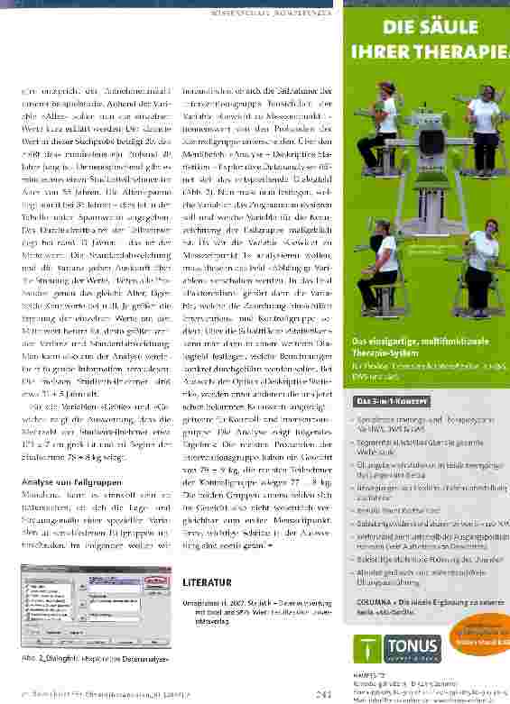 Vorschauseite 2: Umgang mit Statistikprogrammen