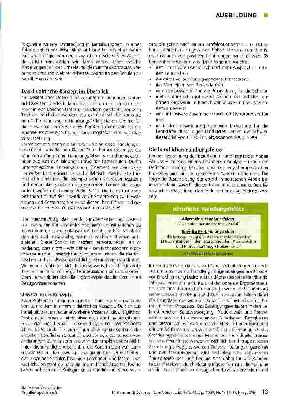 Vorschauseite 2: Lernfelder in der Ergotherapie