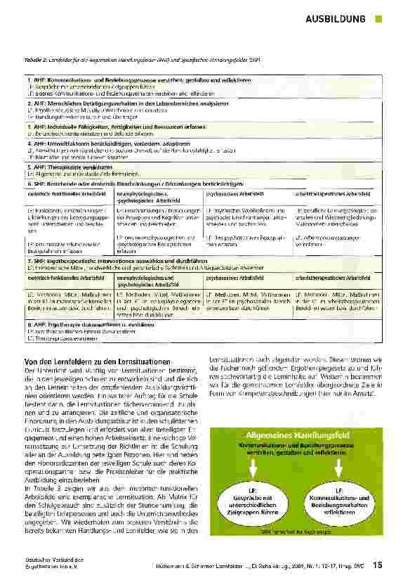 Vorschauseite 4: Lernfelder in der Ergotherapie