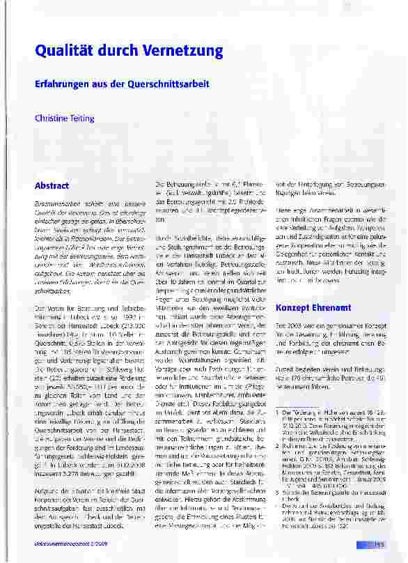 Vorschauseite 1: Qualität durch Vernetzung