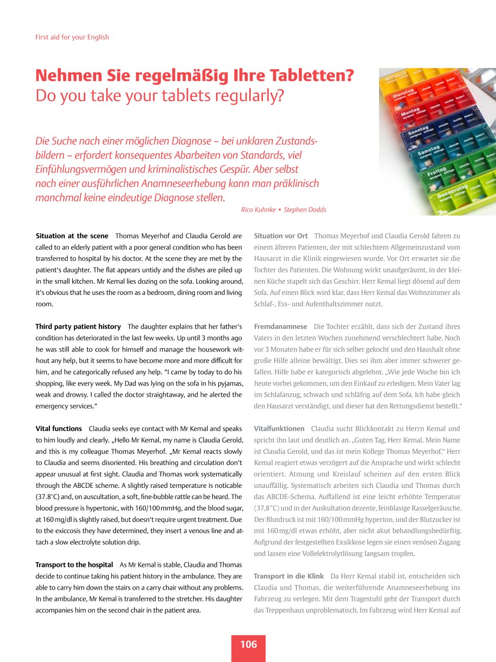 Vorschauseite 1: Nehmen Sie regelmäßig Ihre Tabletten? – Do you take your tablets regularly?