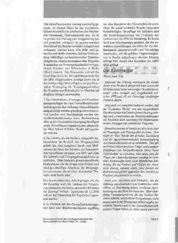 Vorschauseite 4: Ausbau ambulanter Dienste? Ergebnisse der Koalitionsvrhandlungen zwischen SPD und AL (in Berlin)