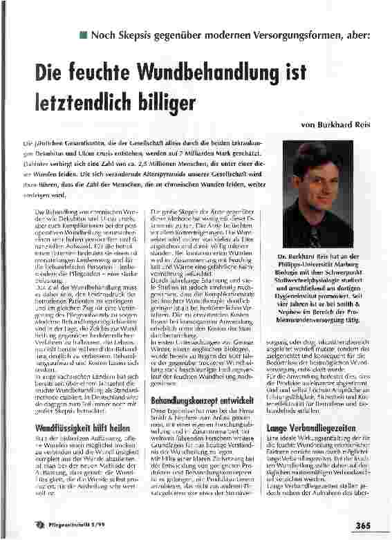Vorschauseite 1: Die feuchte Wundbehandlung ist letztendlich billiger