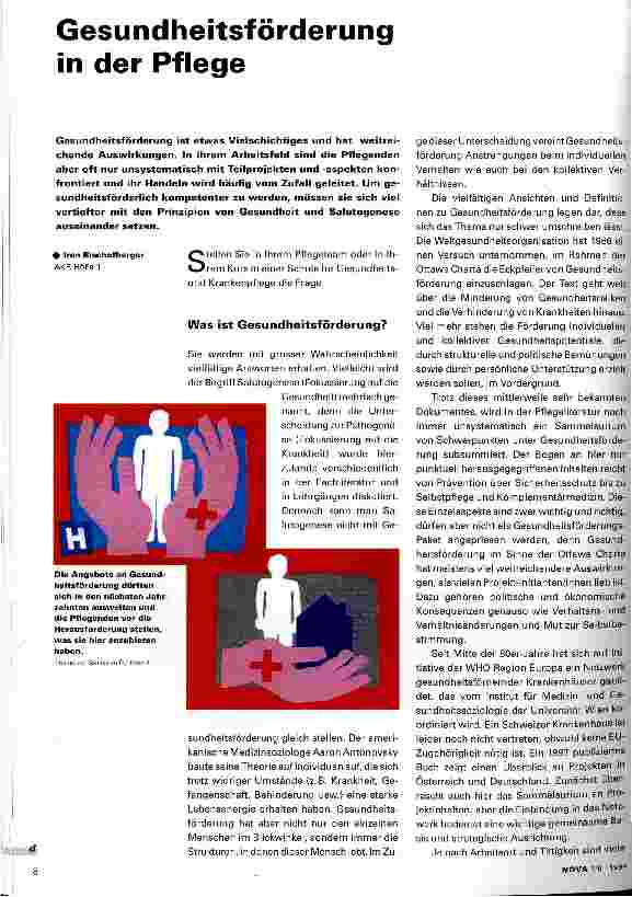 Vorschauseite 1: Gesundheitsförderung in der Pflege