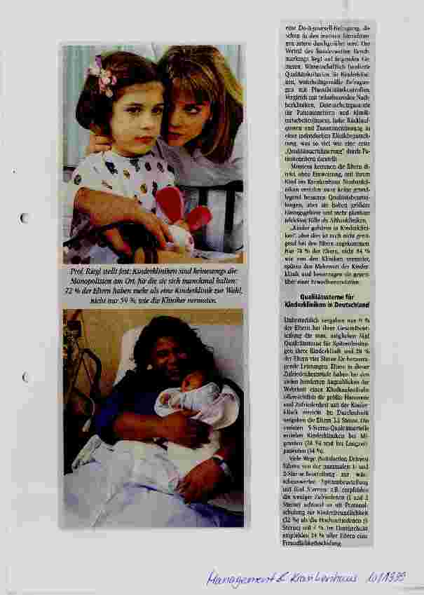 Vorschauseite 2: Kinderkliniken dürfen nicht altern Kinderklinik-Imageund Bench-Marking-Studie in Deutschland