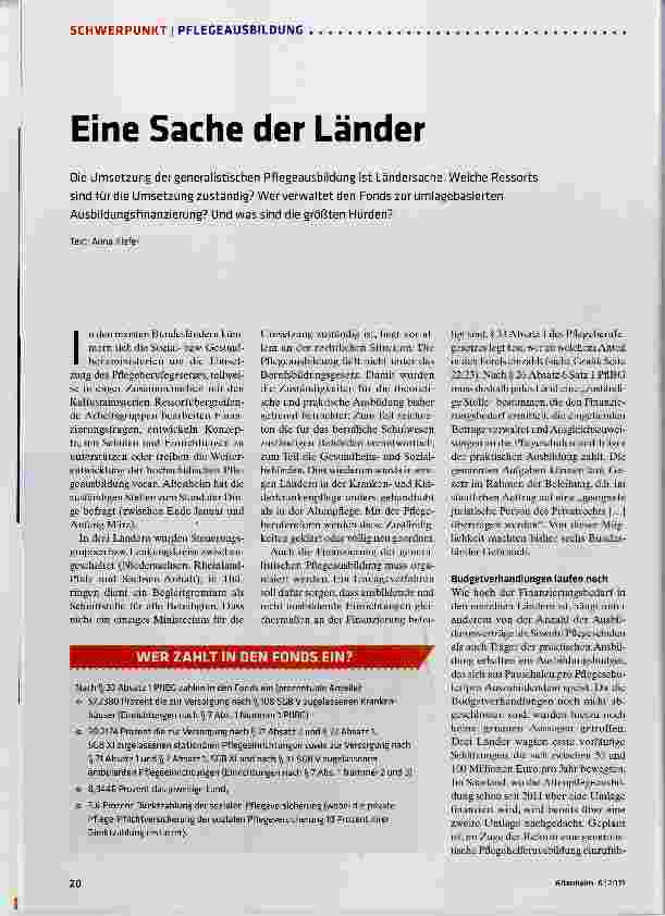 Vorschauseite 1: Eine Sache der Länder