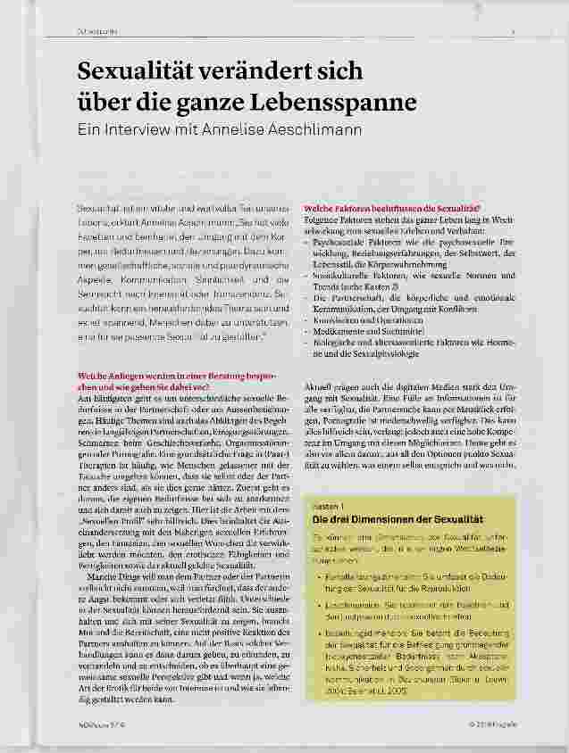 Vorschauseite 1: Sexualität verändert sich über die ganze Lebensspanne