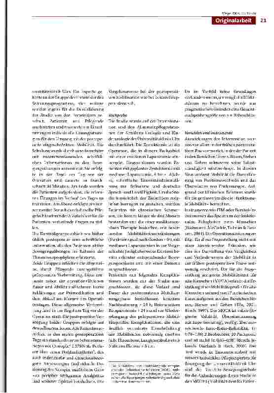 Vorschauseite 3: Auswirkungen eines präoperativen Bewegungsschulungsprogramms nach dem für kinästhetische Mobilisation aufgebauten Viv-Arte-Lernmodell auf Mobilität, Schmerzen und postoperative Ve…