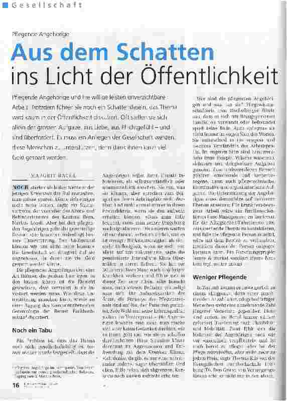 Vorschauseite 1: Aus dem Schatten ins Licht der Öffentlichkeit