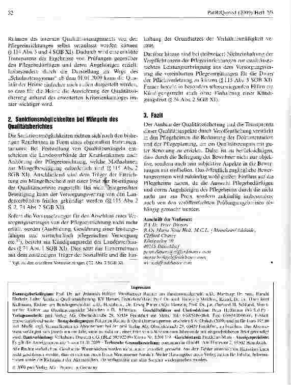 Vorschauseite 3: Qualitätssicherung in Pflegeeinrichtungen nach der Pflegereform 2008