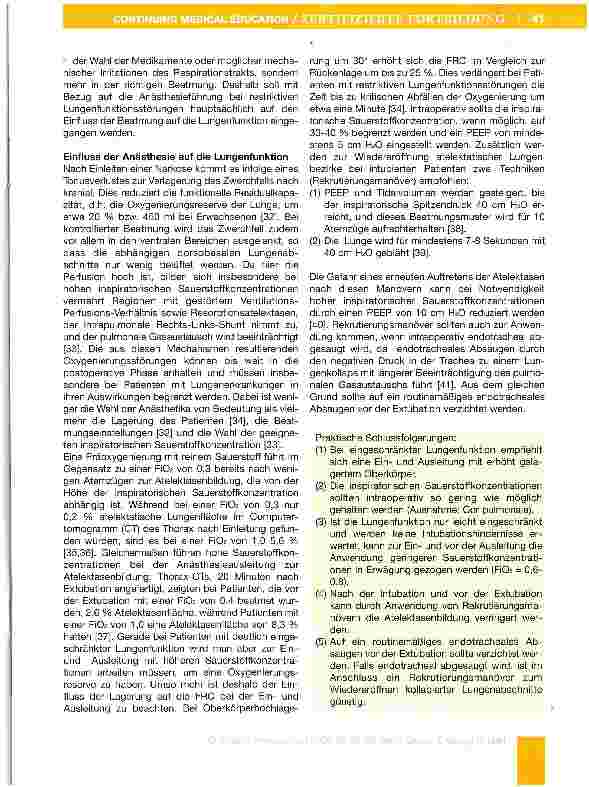 Vorschauseite 6: Anästhesie bei Patienten mit pulmonalen Vorerkrankungen