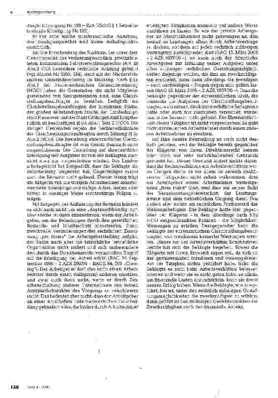 Vorschauseite 3: Betriebsbedingte Kündigung einer Teilzeit-Gleichstellungsbeauftragten nach Beschluss, die Aufgaben ehrenamtlich wahrnehmen zu lassen