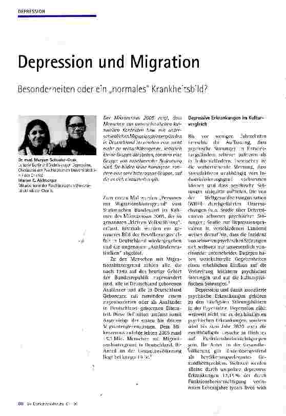 Vorschauseite 1: Depression und Migration