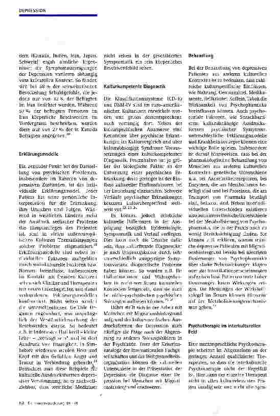 Vorschauseite 3: Depression und Migration