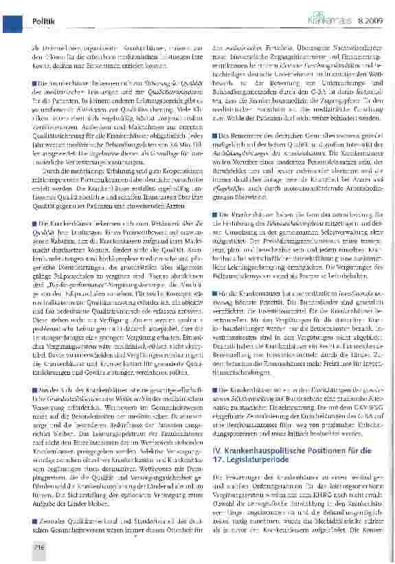 Vorschauseite 3: Für eine hochwertige und flächendeckende Patientenversorgung, innovative Medizin und moderne Arbeitsplätze in Krankenhäusern