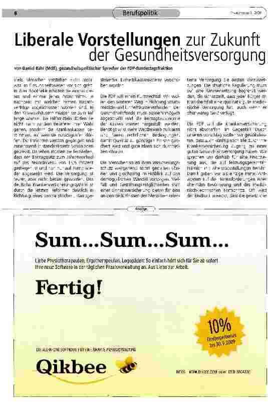 Vorschauseite 1: Liberale Vorstellungen zur Zukunft der Gesundheitsversorgung