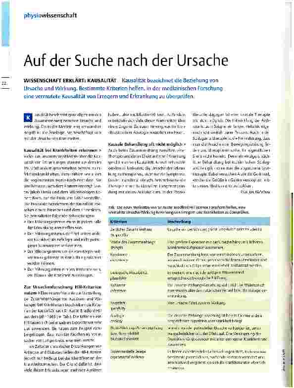 Vorschauseite 1: Auf der Suche nach der Ursache