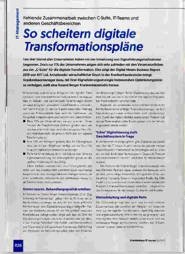 Vorschauseite 1: So scheitern digitale Transformationspläne
