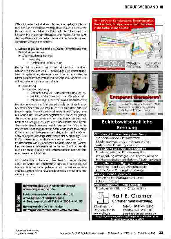 Vorschauseite 3: Der DVE legt die Schwerpunkte seiner Arbeit für 2010 vor