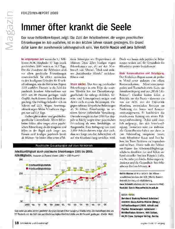 Vorschauseite 1: Immer öfter krankt die Seele