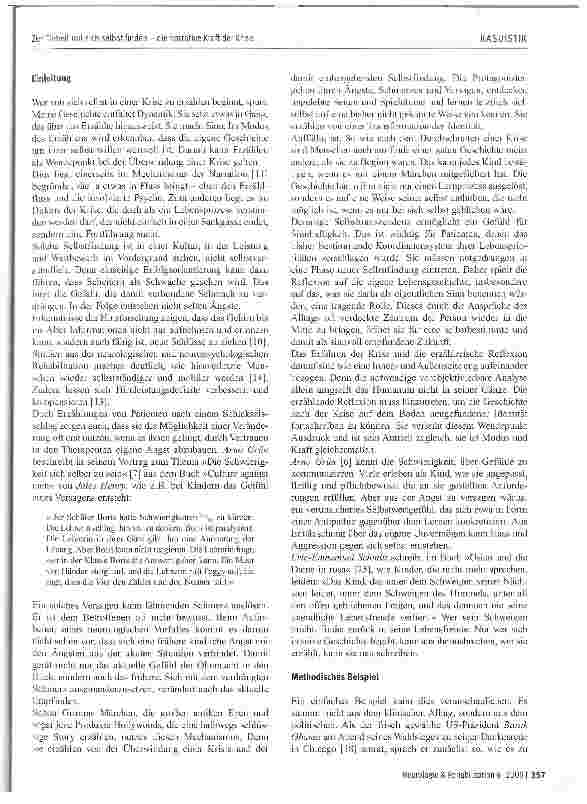 Vorschauseite 2: Zur Einheit mit sich selbst finden die narrative Kraft der Krise