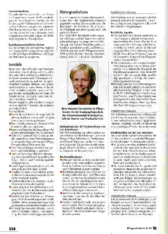 Vorschauseite 2: Die Hochstetter-Methode ist am sichersten Teil 7 - Verabreichung einer i.m.-Injektion