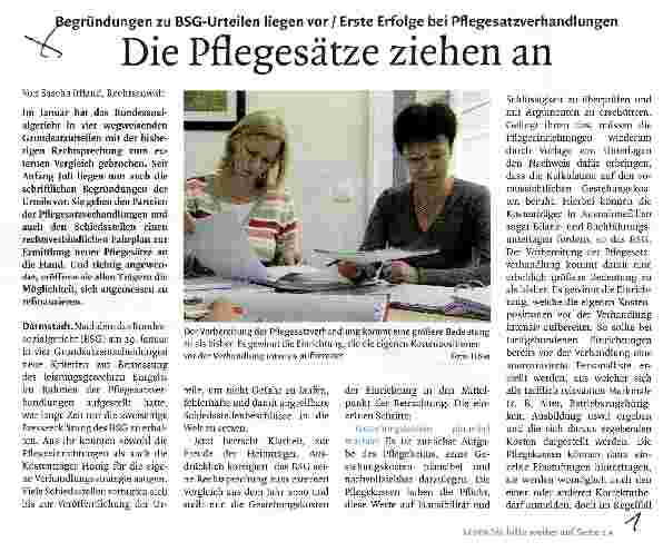 Vorschauseite 1: Die Pflegesätze ziehen an