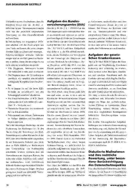 Vorschauseite 3: Probleme der Durchführung des morbiditätsorientierten RSA durch die gesetzlichen Krankenkassen