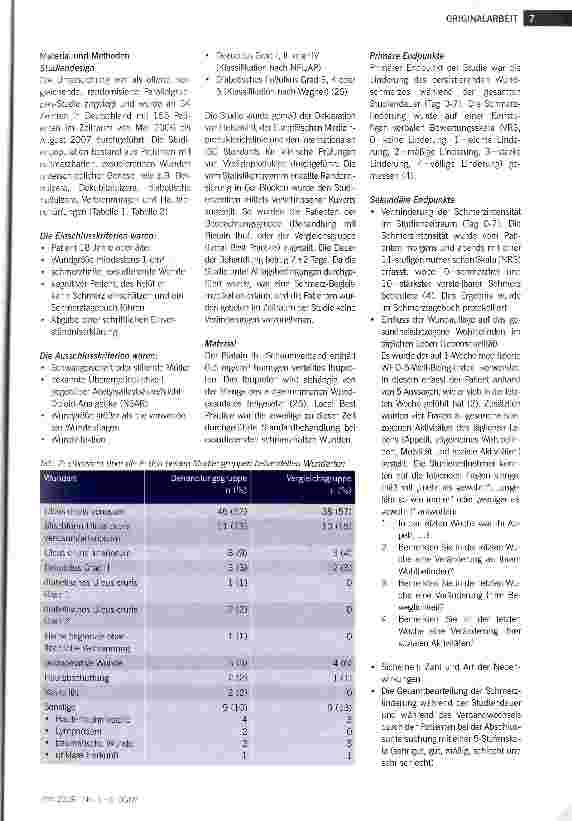 Vorschauseite 2: Wirkung eines Ibuprofen-freisetzenden Schaumverbandes zur Behandlung des lokalen Wundschmerzes: Ergebnisse einer Real Life Studie