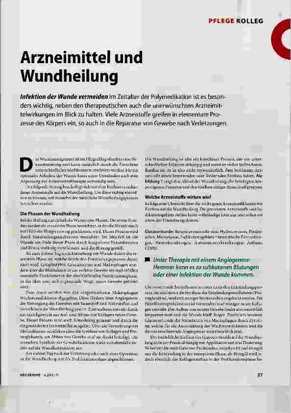 Vorschauseite 1: Arzneimittel und Wundheilung