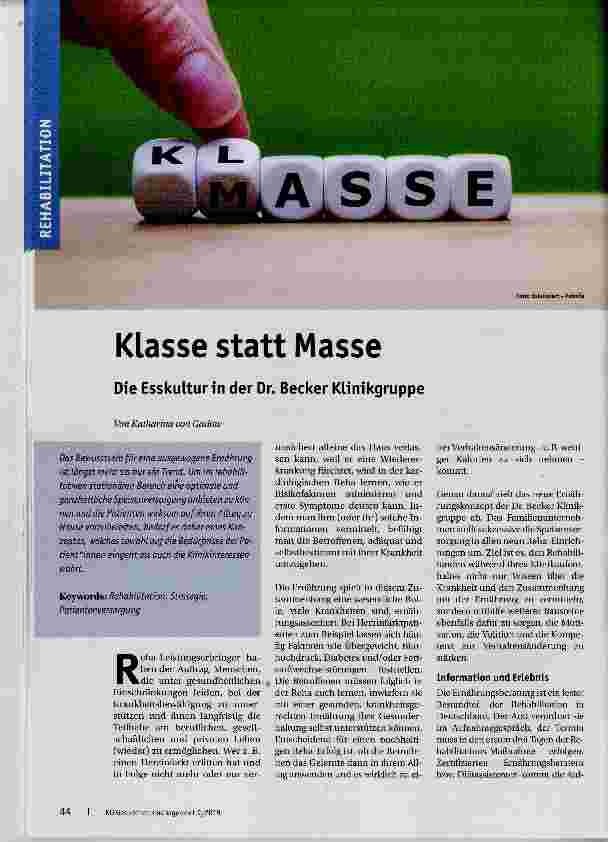 Vorschauseite 1: Klasse statt Masse