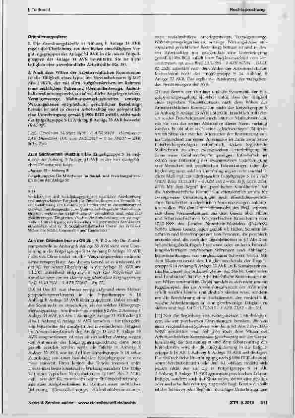 Vorschauseite 2: Eingruppierung - Entgeltgruppe S 14 Anhang B der Anlage 33 AVR Caritas Vereinsbetreuer