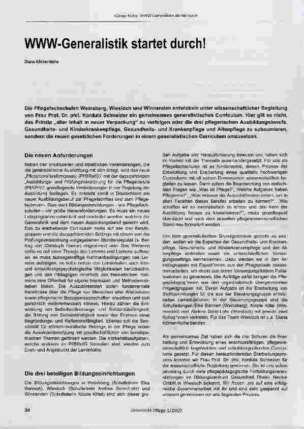 Vorschauseite 1: WWW-Generalistik startet durch!