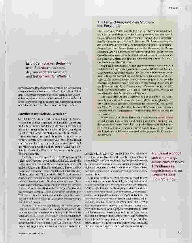 Vorschauseite 2: Eurythmie als Mittler zwischen einer inneren und einer äußeren Welt