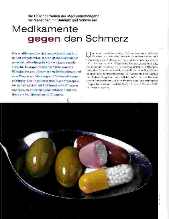 Vorschauseite 1: Medikamente gegen den Schmerz