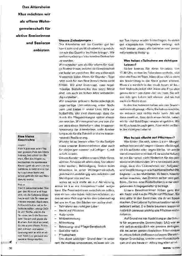 Vorschauseite 2: Was, du gehst ins Altersheim, bist du krank? Vom geschlossenen Heim zum offenen Haus; Veränderungen in der Wohngemeinschaft Klus