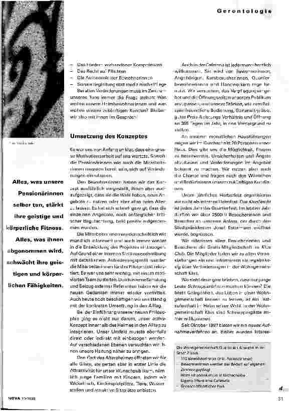 Vorschauseite 3: Was, du gehst ins Altersheim, bist du krank? Vom geschlossenen Heim zum offenen Haus; Veränderungen in der Wohngemeinschaft Klus