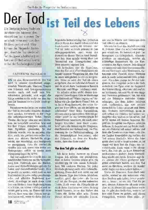 Vorschauseite 1: Der Tod ist Teil des Lebens Die Rolle der Pflegenden im Sterbeprozess