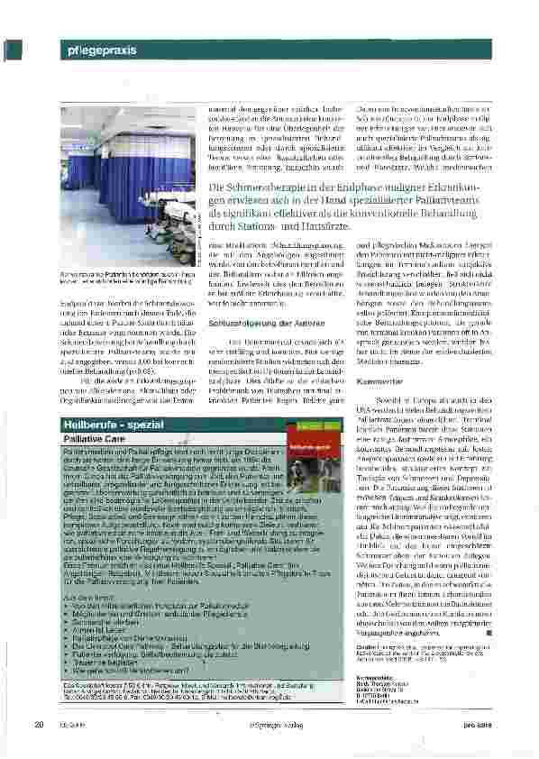 Vorschauseite 3: Palliative Versorgung am Ende des LebensFür welche medizinischen Maßnahmen gibt es wissenschaftliche Evidenz?