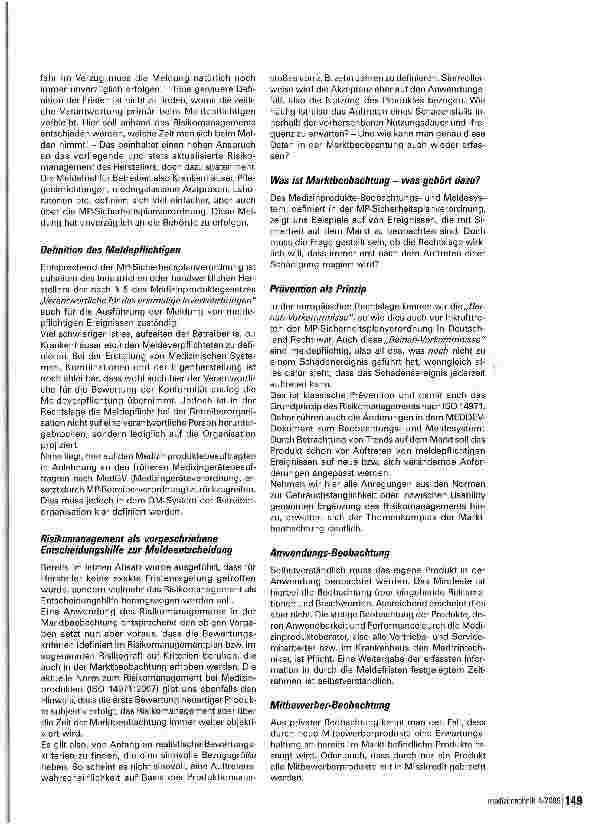 Vorschauseite 2: Meldewesen und Risikomanagement