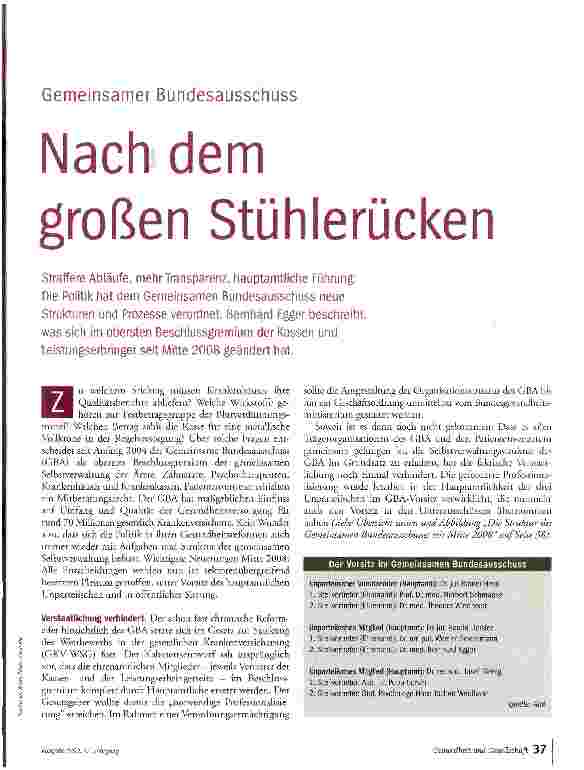 Vorschauseite 1: Nach dem großen Stühlerücken