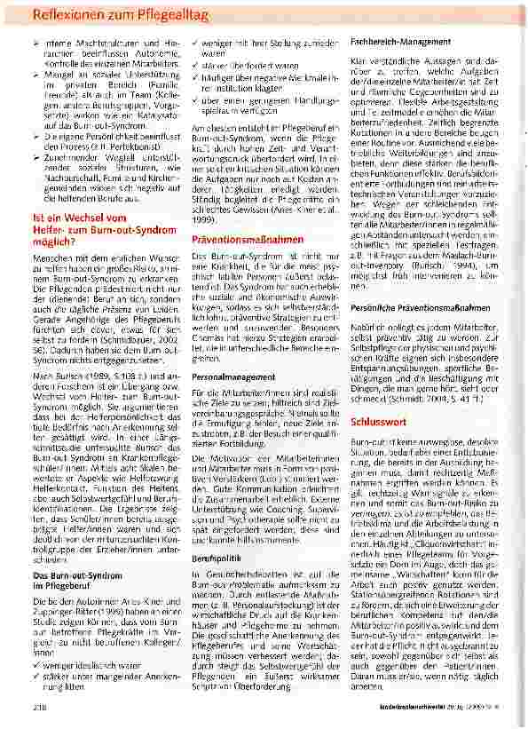 Vorschauseite 5: „Nur wer brennt kann ausbrennenHelferund Burn-out-Syndrom in den Gesundheitsfachberufen