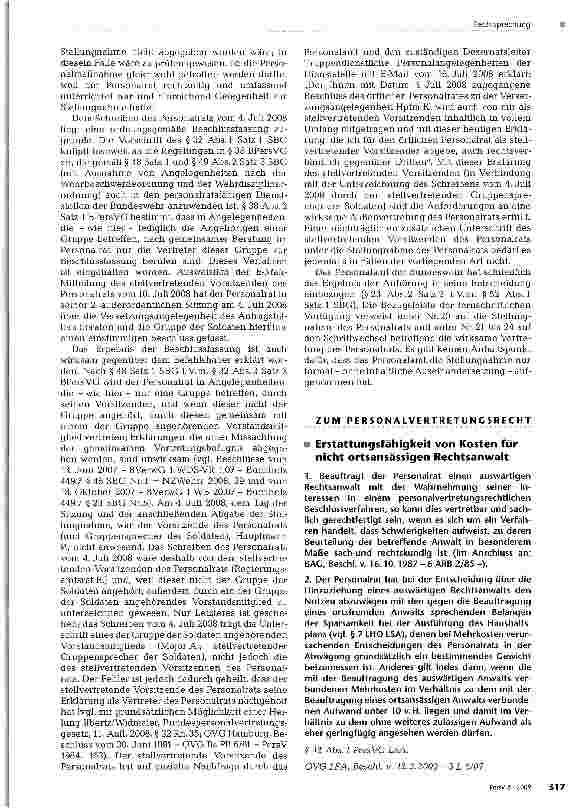 Vorschauseite 2: ZUM WEHRBESCHWERDERECHTHeilung fehlerhafter Vertretung des Personalrats.