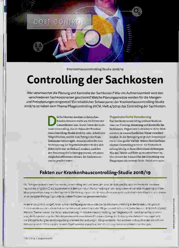 Vorschauseite 1: Controlling der Sachkosten
