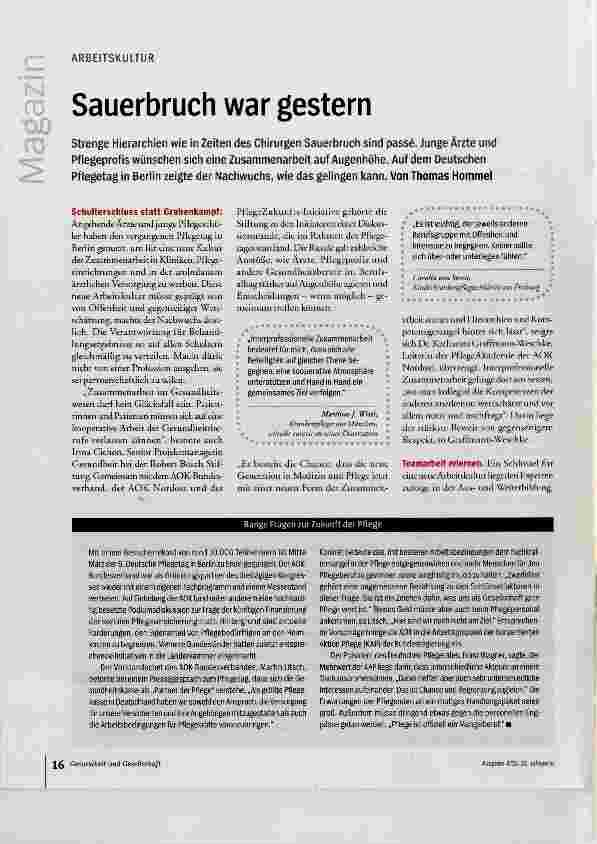 Vorschauseite 1: Sauerbruch war gestern