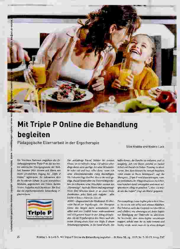Vorschauseite 1: Mit Triple P Online die Behandlung begleiten